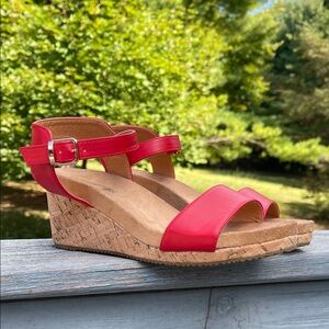 Red Wedge Sandals Heels